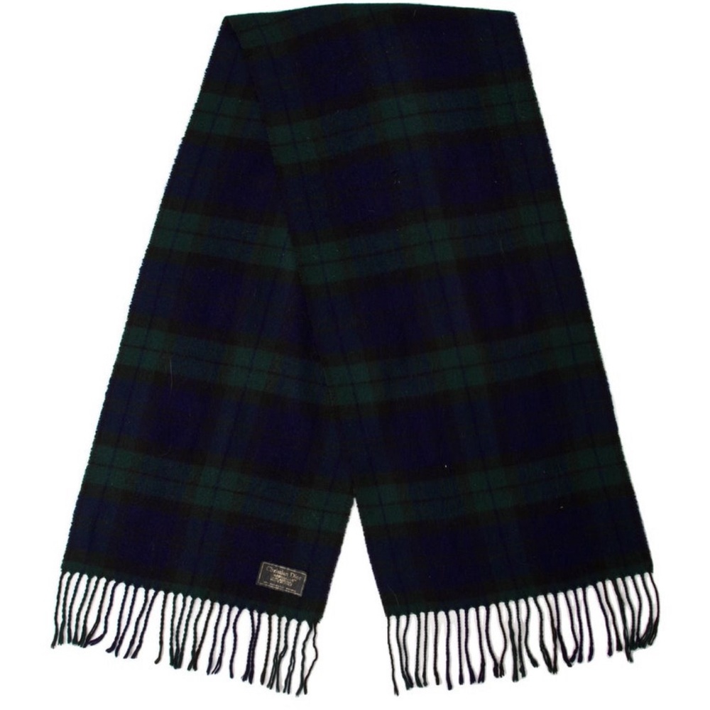 *RESERVED* DIOR MONSIEUR Men's Blue & Green Tartan Scarf